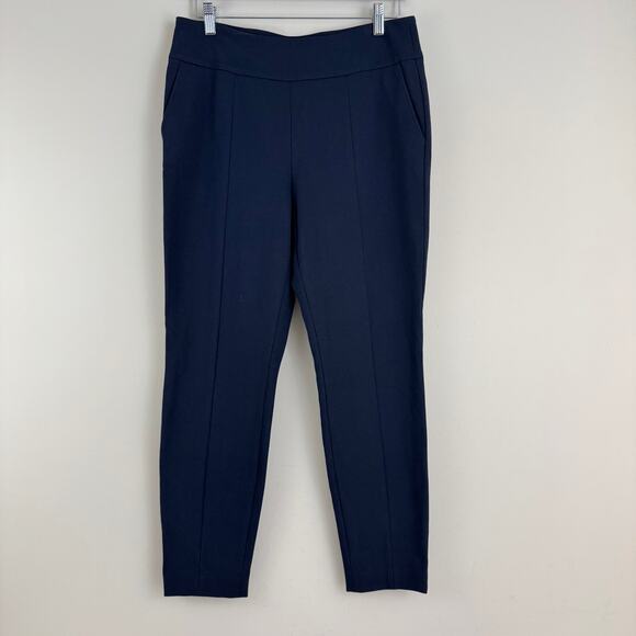 Lafayette 148 Pants Women's L Navy Blue Pull On Ponte Knit Elastic Waist Classic - Picture 1 of 8